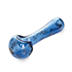 West Coast Gifts  - Red Eye Glass 4.5" Winter Wonderland Spoon Hand Pipe W/Ash Catcher Mouthpiece