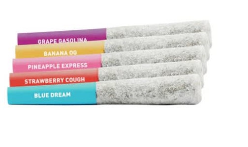 Claybourne - Flyer Frosted Flavour Pack Liquid Diamond Infused  & Diamond Frosted - Pineapple Express , Blue Dream, Strawberry Cough, Grape Gasolina , Banana  OG  5 X 0.5g