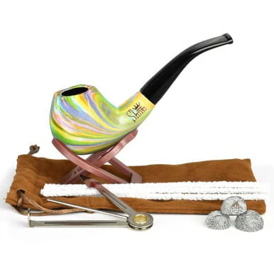 Accessories - Pulsar Shire Pipes Bent Brandy Rainbow Tobacco Pipe Main Image