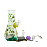 Green Leaf Glass Bong 9-in-1 Dab Kit