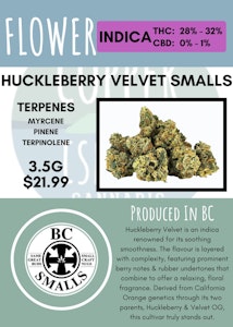 BC Smalls - 3.5G - BC SMALLS - HUCKLEBERRY VELVET SMALLS