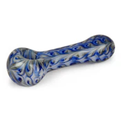 4.5" Paisley Hand Pipe (White+Blue)