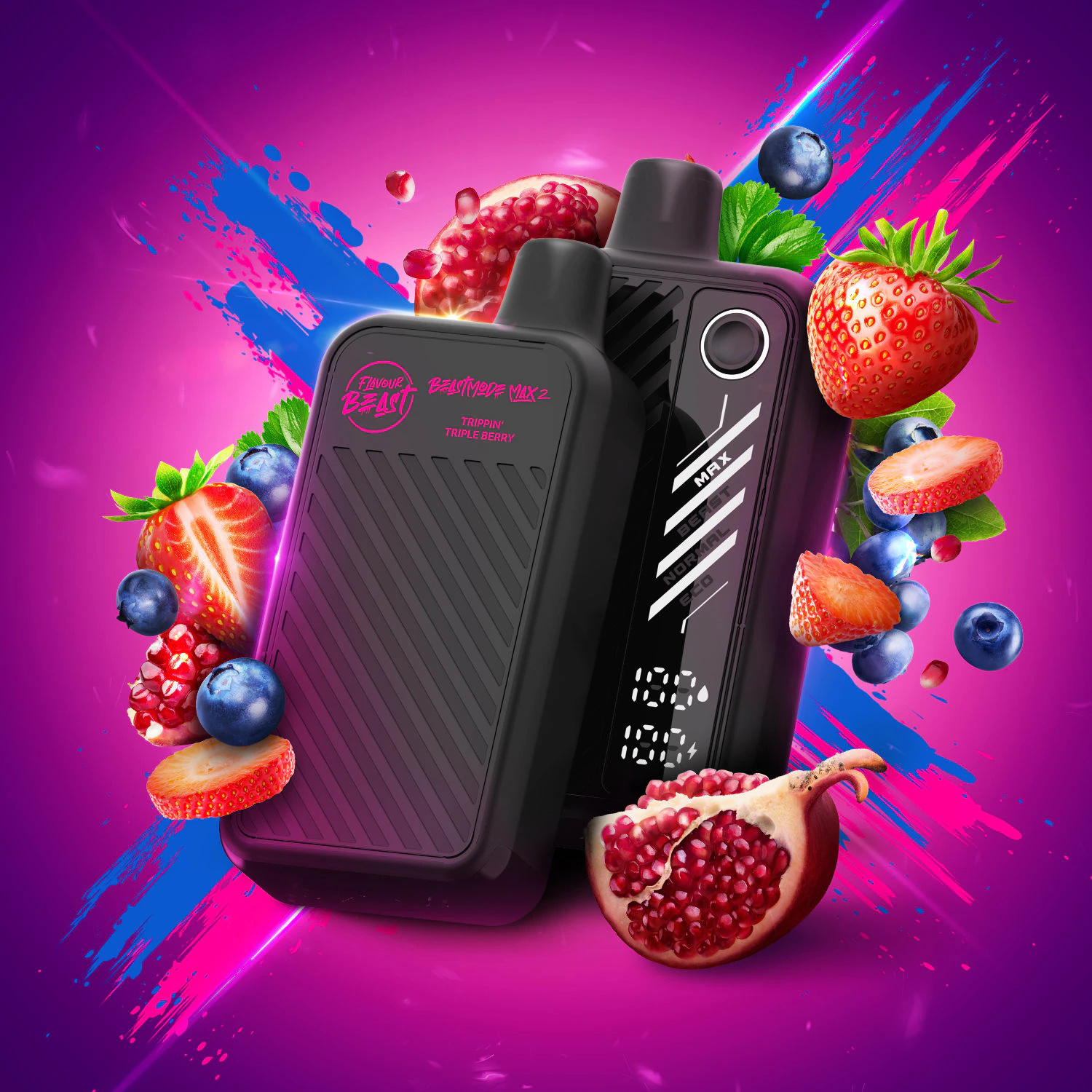 FLAVOUR BEAST - MAX 2 - Trippin' Triple Berry - 50K Puff - 20mg - BEAST MODE MAX 2 Main Image