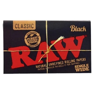 Kustom Kulture Canada - Raw - Black Single Wide Rolling Papers