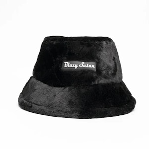 One Wholesale - Black Blazy Susan Fuzzy Bucket Hat