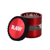 Red 4-piece Clear View Raw Grinder
