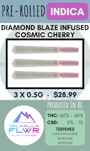 VALHALLA FLWR - VALHALLA FLWR - 3PK DIAMOND BLAZE COSMIC CHERRY INFUSED PRS