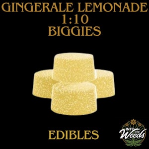 Biggies - Gingerale Lemonade 1:10 THC:CBD Gummies -  4 x 2.5mg