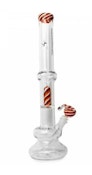 Red Eye Glass 20" Tall 7mm Red & White Carrera Perc. Tube W/Glass Pull-Out