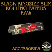 Black Kingsize Slim Rolling Papers (RAW)
