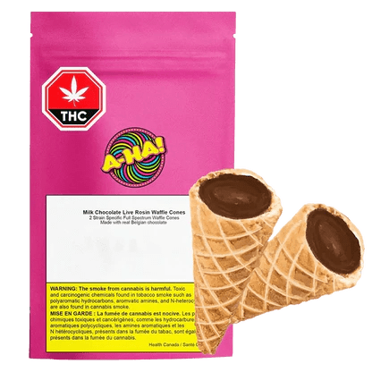 Milk Chocolate Live Rosin Waffle Cones 10mgTHC 2x5mg Edibles
