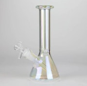 8" Electroplated Beaker Bong - Rainbow