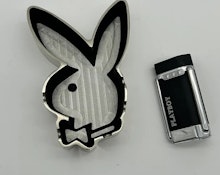 Lighter | Playboy Bunny Ashtray + Lighter | Retro Chrome Black Metal