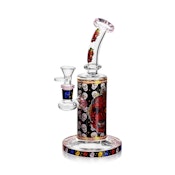 9" Arsenal Angry Skull Glass Rig ( RED)