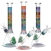 SeshGear Technicolor Zig Wag Beaker Glass Water Pipe 10"