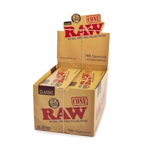 RAW - CLASSIC 98 SPECIAL PRE-ROLLED CONES - 1 1/4 - 20 PER PACK