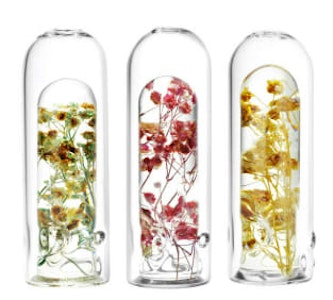 Humble and Fume - Wild Flower Power Terrarium Style Glass Hand Pipe - 5.25"