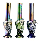 Retro Glass 13" Platinum Metallic Skull Tube