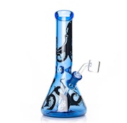Red Eye Glass 8.5" Sapphire Blue Octopus Beaker Dab Rig
