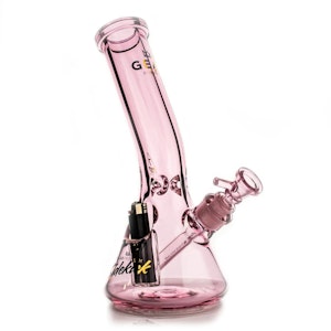 Gear Premium - 12" 7mm Thick Sidekick Laid Back Beaker Base Water Pipe - Pink (Gear Premium)