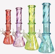 Holographic Spiral 6 Arm Tree Perc Glass Bong 10 inch