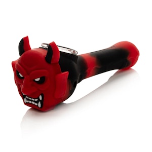 LIT Silicone - LIT Silicone - 3.75'' Red Monster Hand Pipe w/Glass Bowl