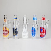 6" Beer Bottle Design Glass Bong