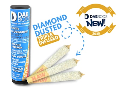 DAB BODS - Sour Blueberry 50's+ 3 x 0.5g Triple Infused Pre-Rolls