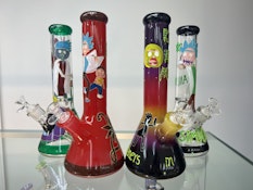 13'' Hand Painted Rick and Morty Glass Bong 9mm Thickness