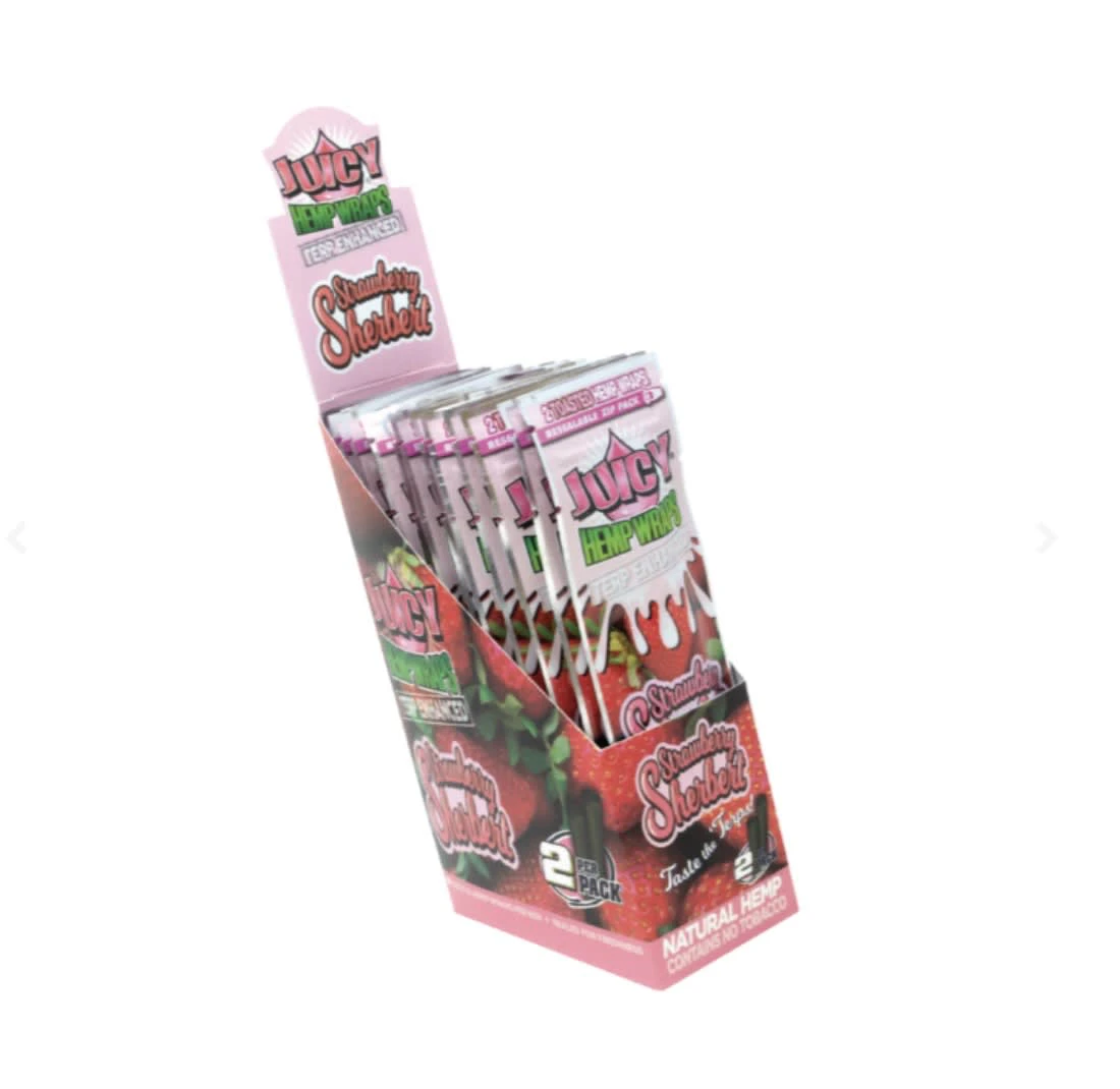 Juicy Jays - Juicy Terp Enhanced Hemp Wraps - Strawberry Sherbet - 2/PK Main Image