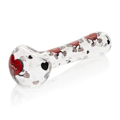 4.5" Smokin' Hearts Spoon Hand Pipe (Red Eye Glass)
