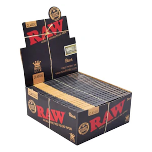 RAW - RAW BLACK KING SIZE SLIM ROLLING PAPERS | 32 Sheets