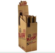 RAW Natural Unrefined Pre-Rolled Cone - 5 Stage Rawket - 5 Different Size Papers/Pack