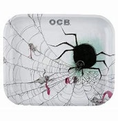 OCB Spider Design Metal Rolling Tray - Medium
