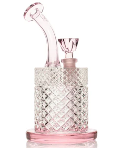 JANE WEST - Twenties Collection Bubbler Water Pipe | Pink 7.5"