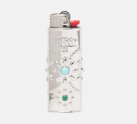 Lighter | Stussy Metal Bejeweled Lighter Case | Silver