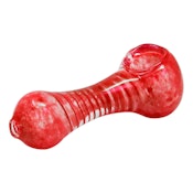 Red Swirly Design Glass Pipe - 3 Inches