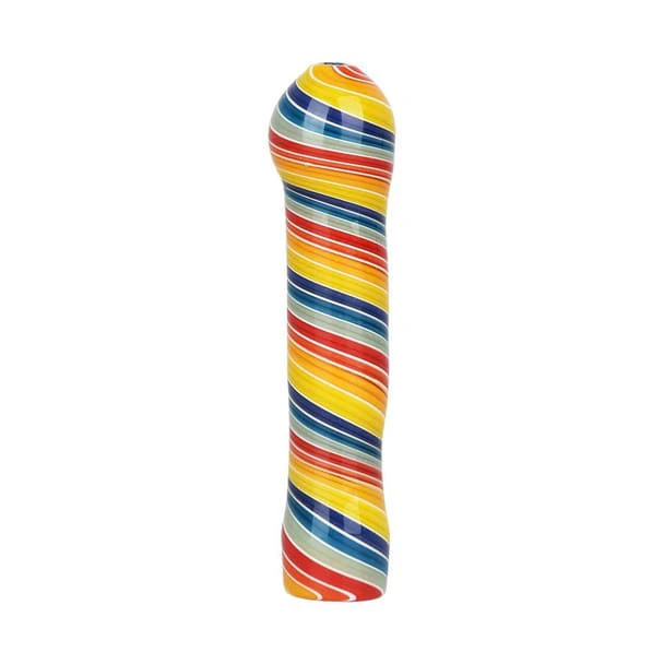 bobhq - Rainbow Spirals Glass Chillum - 3.5" Main Image
