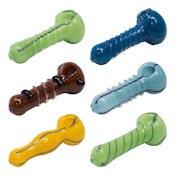 Assorted Bold Blue Stripes Glass Pipe - 4 Inches