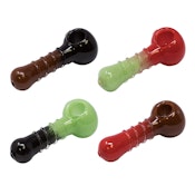 Assorted Twin Tints Rings Glass Pipe - 5 Inches