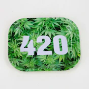 Small Metal Rolling Tray - Forest 420