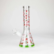 10" Glass Bong With Fruit Design - Cherry