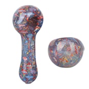 Glass Spoon Pipe - 5" Neon Mushrooms
