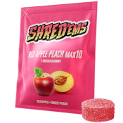 Shred'ems - Red Apple Peach Indica MAX10 1x 4.5g THC Soft Chew