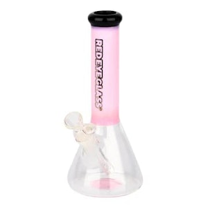 Red Eye Glass - 9.5" PINK NOLLIE BEAKER TUBE W/BLACK MOUTHPIECE