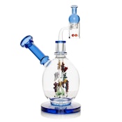 Red Eye Glass 6.5" - Tall Sealife Concentrate Rig W/Whirlpool Cap & Pearls