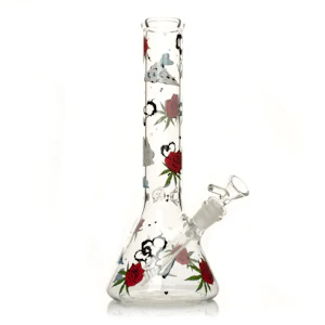 West Coast Gifts - 12" Roses & Weed Beaker Base Water Pipe
