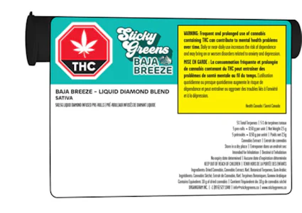Sticky Greens - Baja Breeze Diamond Blend Infused PR - Sticky Greens