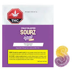 SOURZ by Spinach - Fully Blasted Peach Passionfruit 1:1 CBN | THC 1pk soft chew