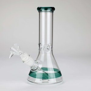 Bake Shoppe Basics - 8" Stripe Glass Beaker Bong - Green